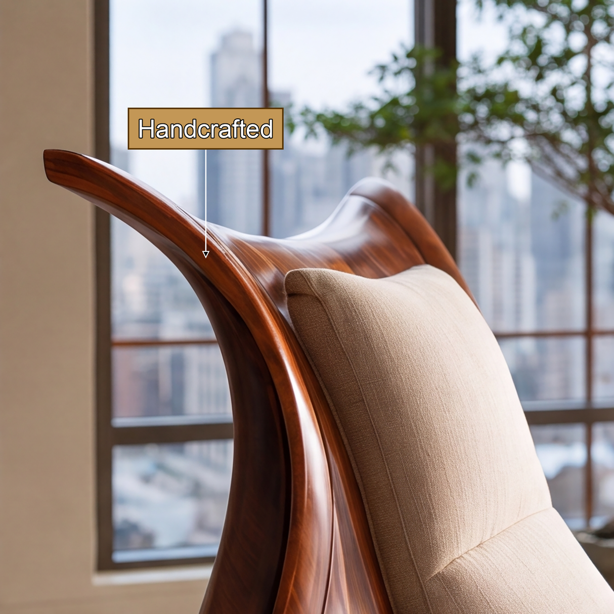 Solmirea Handcrafted Solid Wood Chaise Lounge