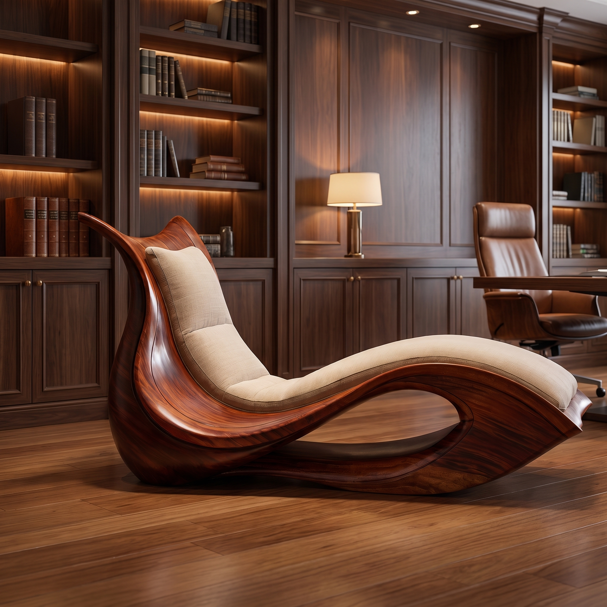 Solmirea Handcrafted Solid Wood Chaise Lounge