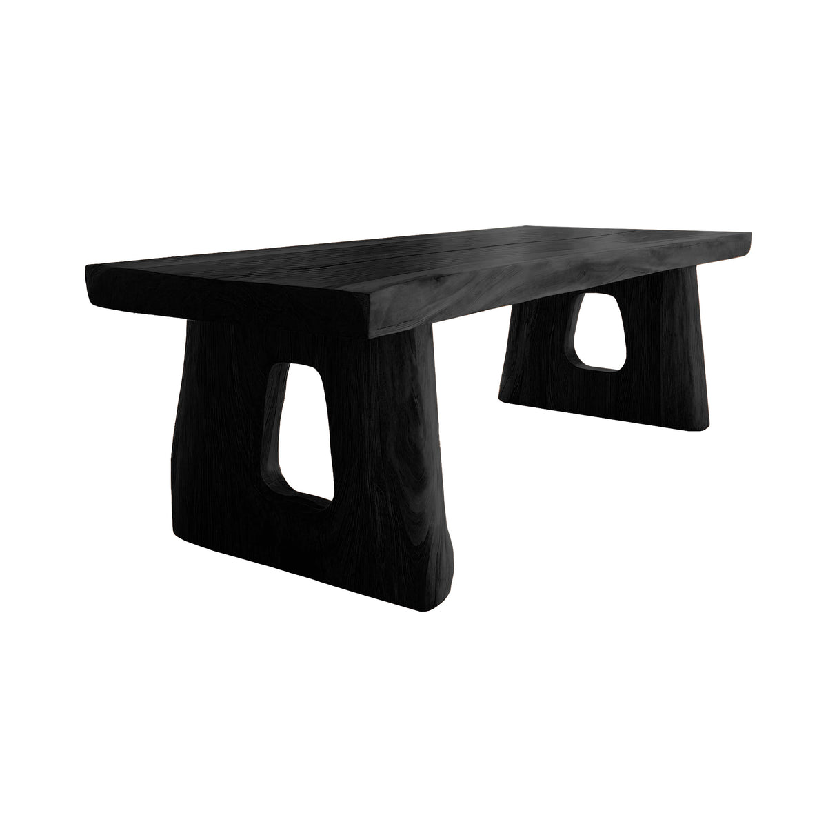 Solterra Organic Form Solid Wood Dining Table Black - Timberustic Dining Table