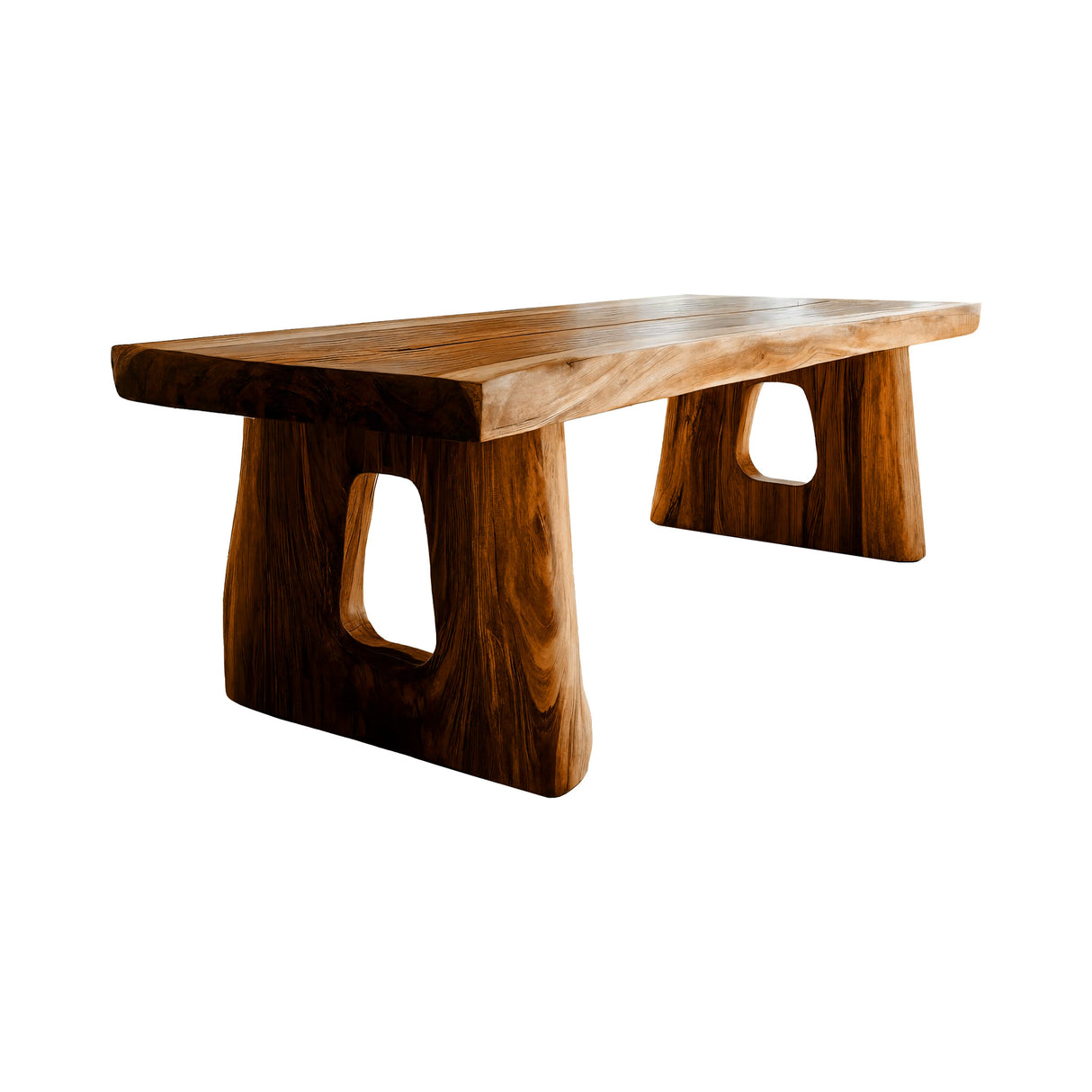Solterra Organic Form Solid Wood Dining Table Brown - Timberustic Dining Table