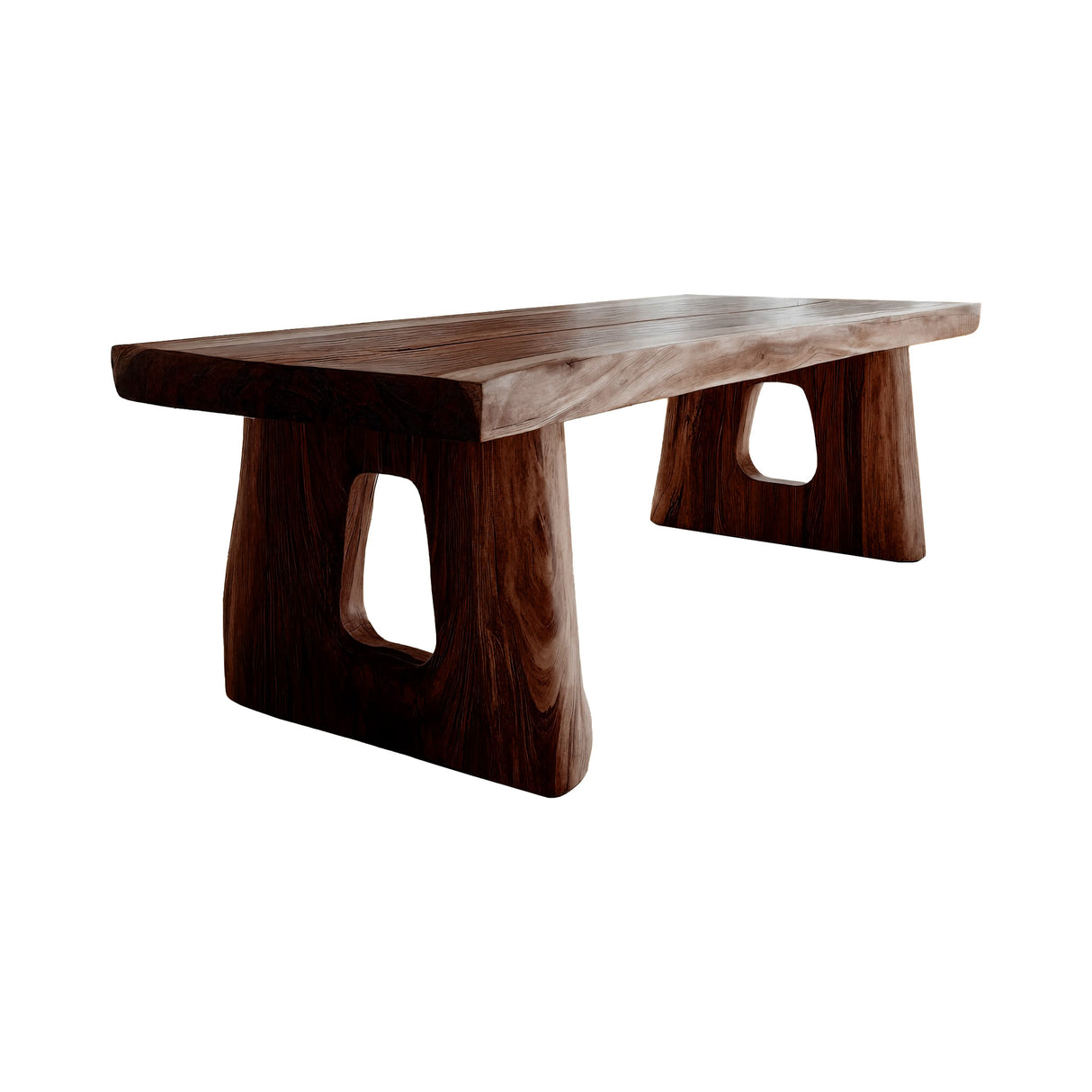 Solterra Organic Form Solid Wood Dining Table Dark Walnut - Timberustic Dining Table