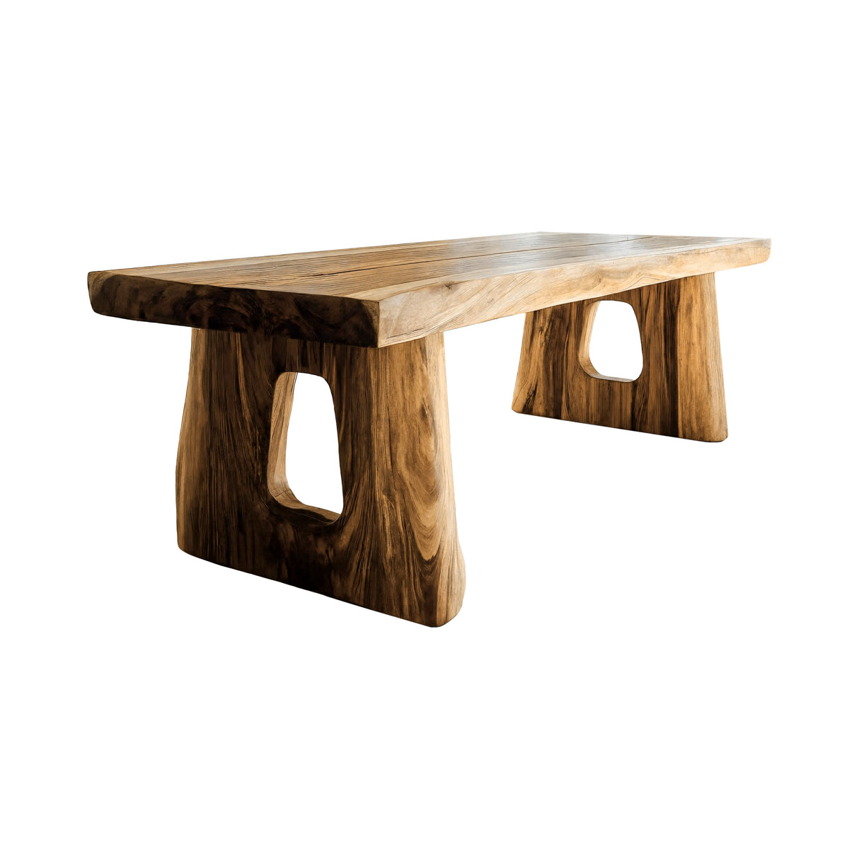 Solterra Organic Form Solid Wood Dining Table Natural Oak - Timberustic Dining Table
