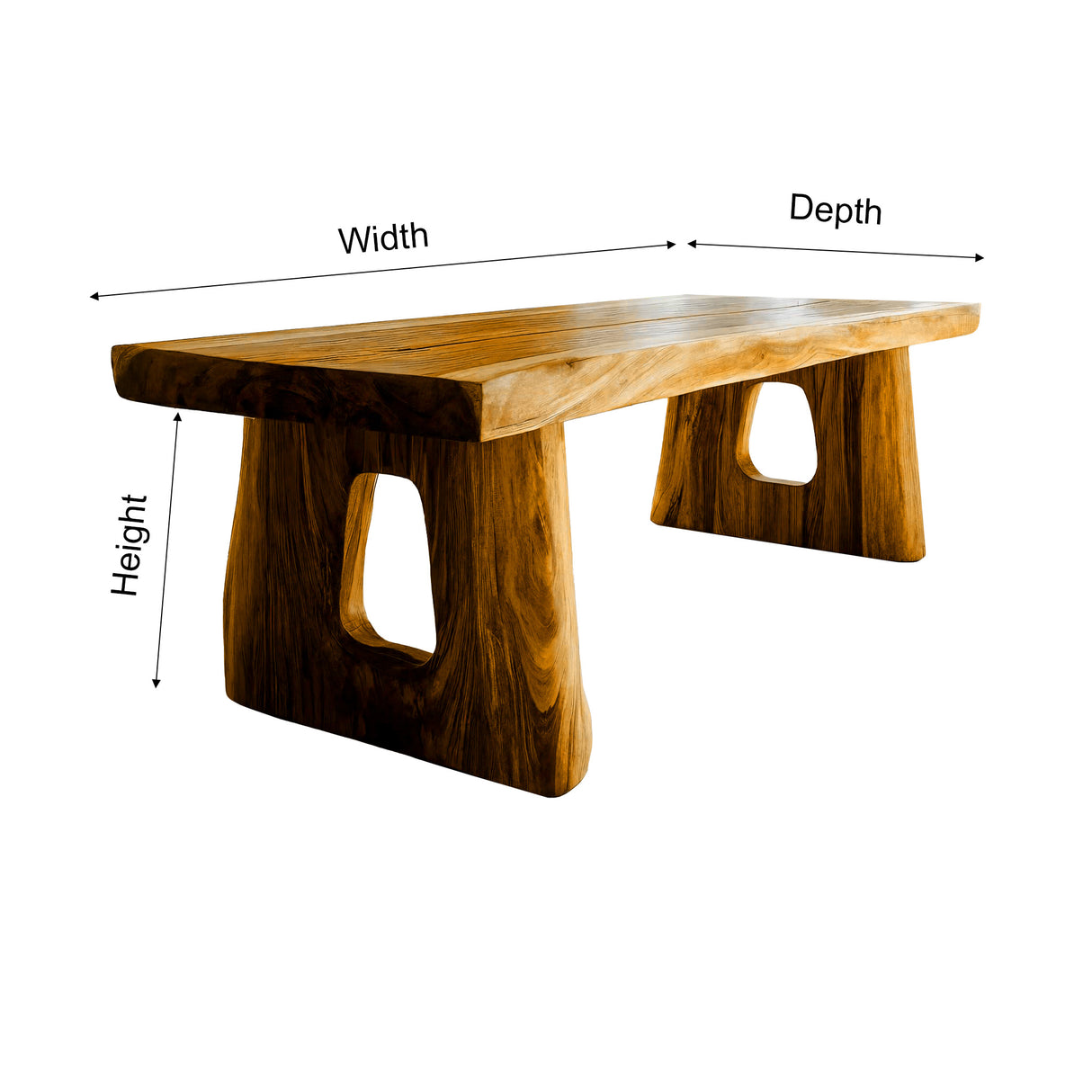 Solterra Organic Form Solid Wood Dining Table - Timberustic Dining Table