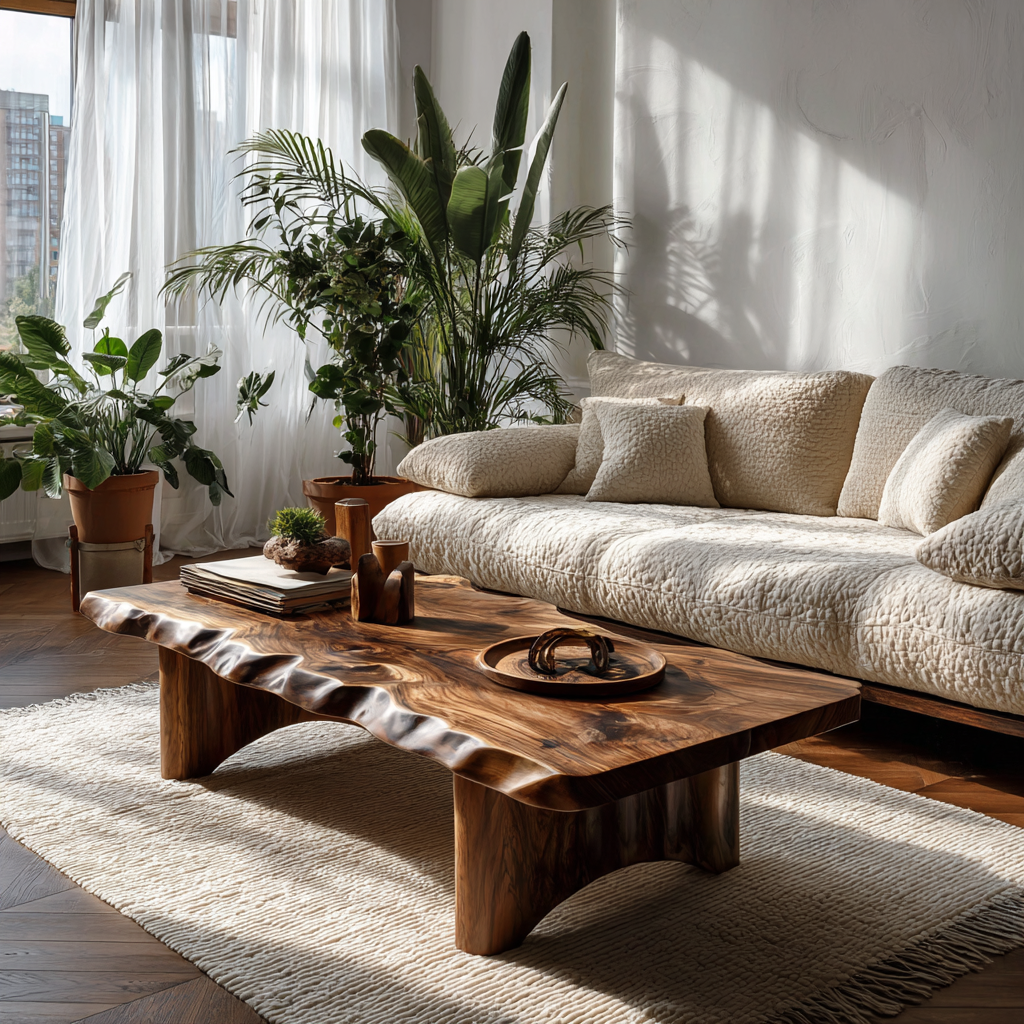 Solterra Wave Handcrafted Live Edge Coffee Table