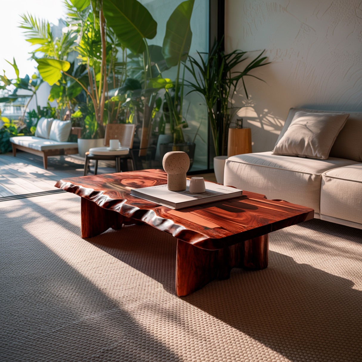 Solterra Wave Handcrafted Live Edge Coffee Table