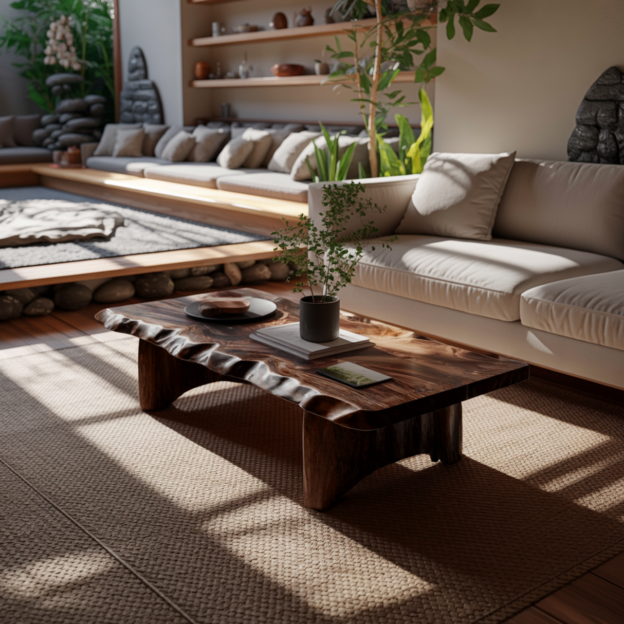 Solterra Wave Handcrafted Live Edge Coffee Table