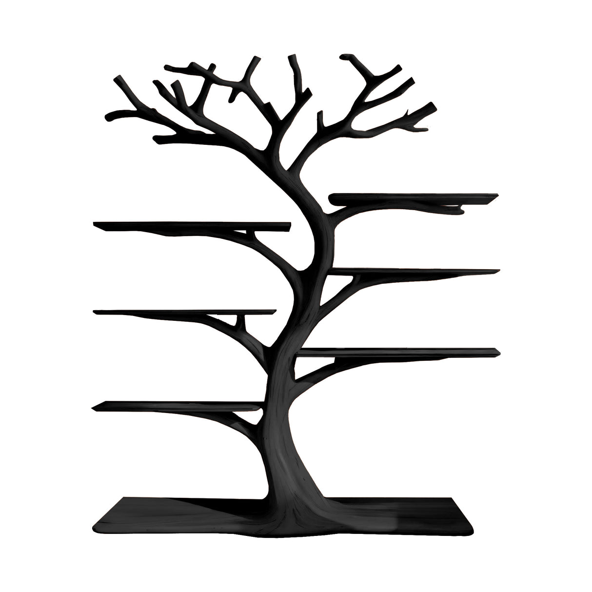 Soltree Sculpted Solid Wood Tree Bookshelf Black - Timberustic Tree Bookshelf
