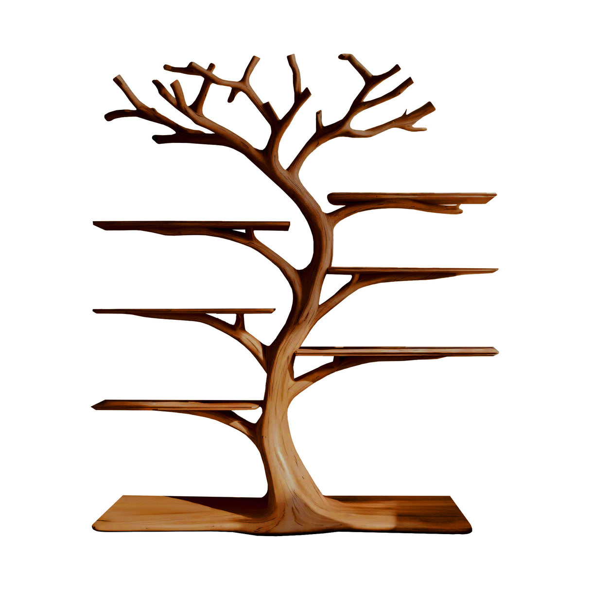 Soltree Sculpted Solid Wood Tree Bookshelf Brown - Timberustic Tree Bookshelf