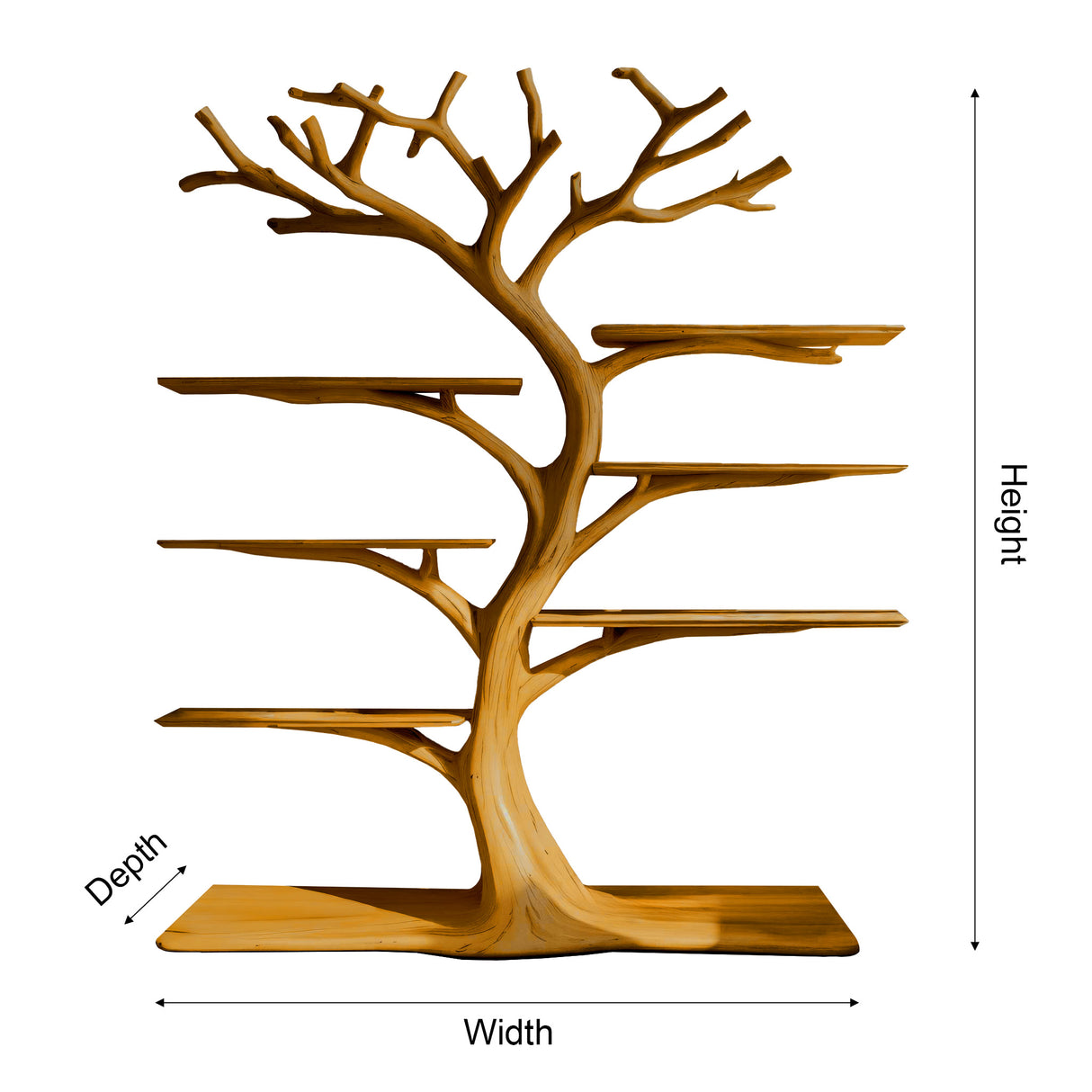 Soltree Sculpted Solid Wood Tree Bookshelf