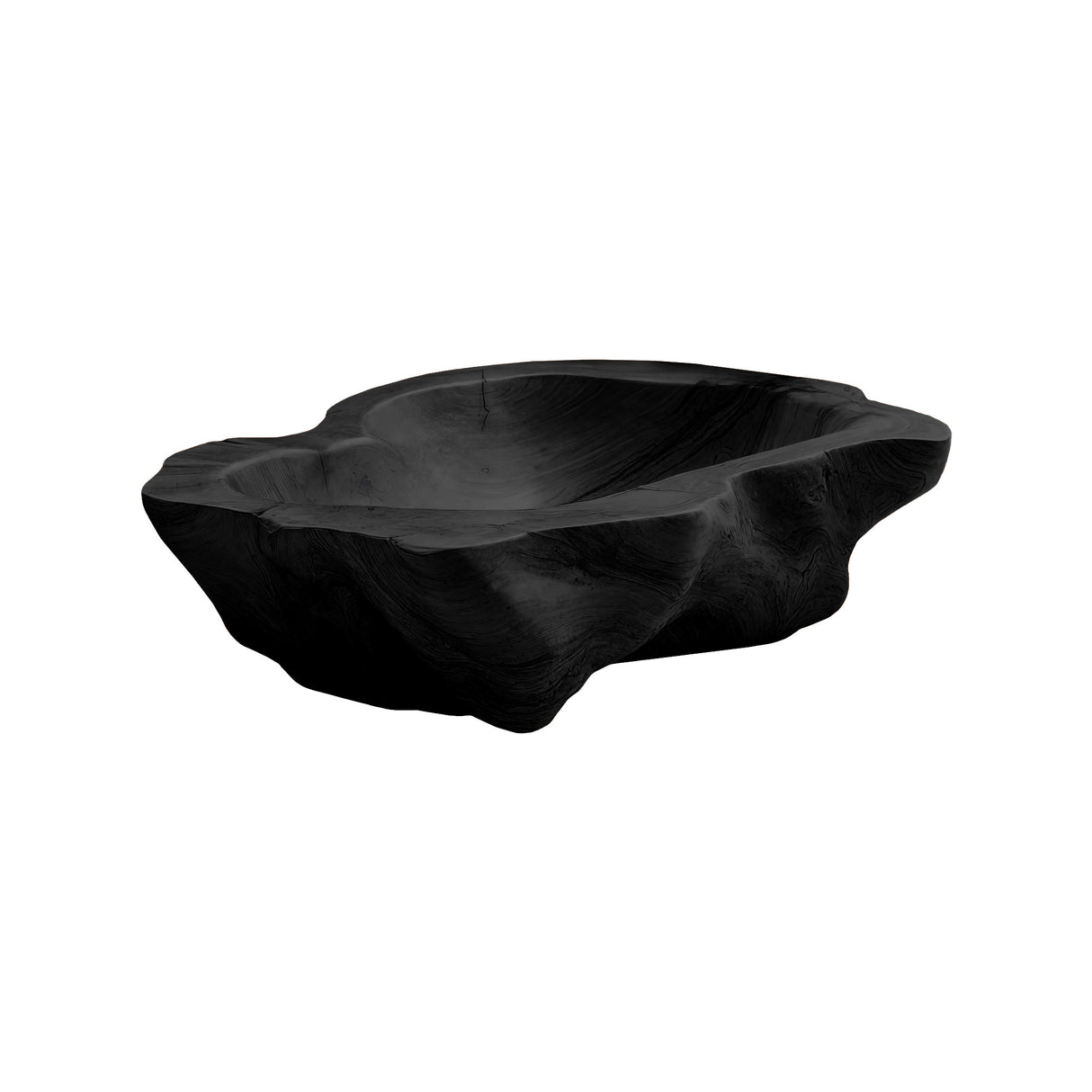 Solune Crest Hand-Carved Wooden Vessel Sink Black - Timberustic Vessel Sinks