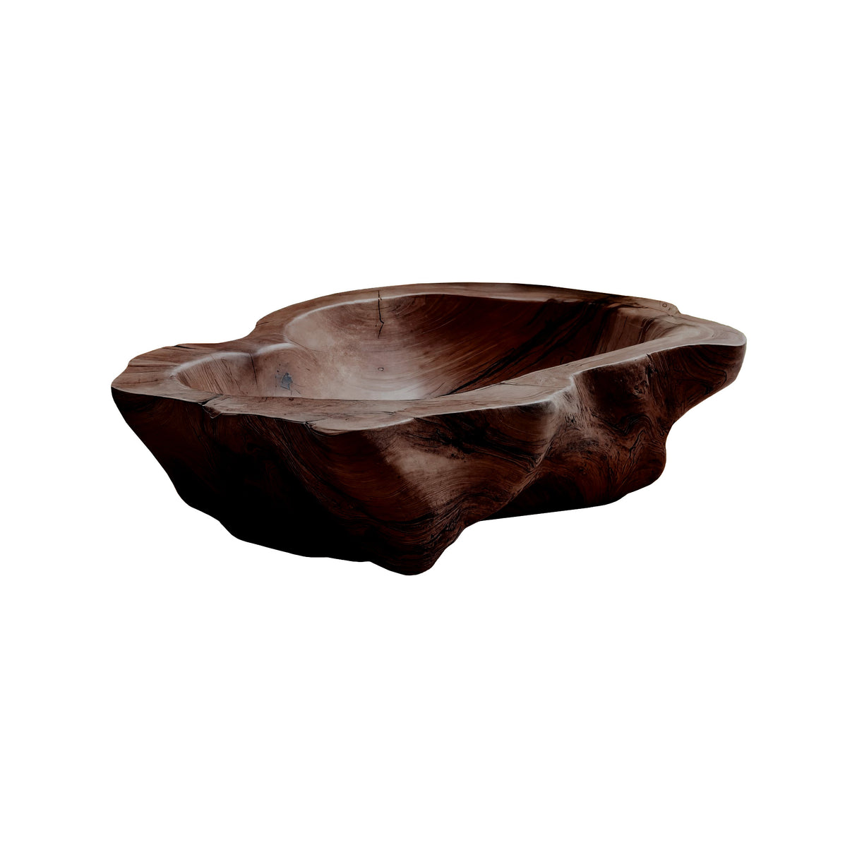 Solune Crest Hand-Carved Wooden Vessel Sink Dark Walnut - Timberustic Vessel Sinks