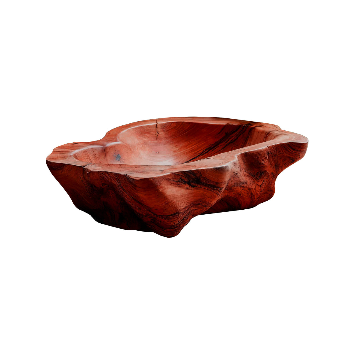 Solune Crest Hand-Carved Wooden Vessel Sink Mahogany - Timberustic Vessel Sinks