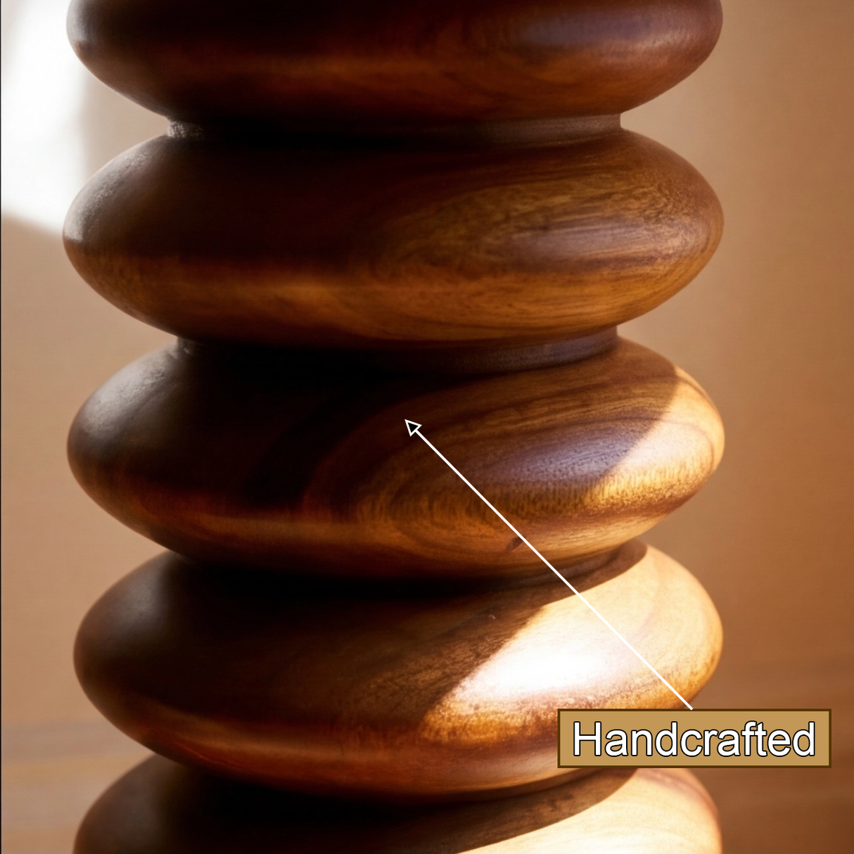 Solune Sculpted Solid Wood Pedestal Stand - Timberustic Pedestal Stand