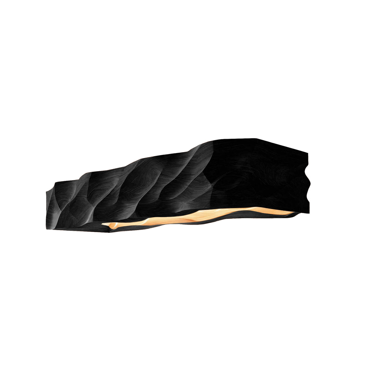 Solvane Handcrafted Solid Wood Linear Pendant Light Black - Timberustic Linear Pendant Light