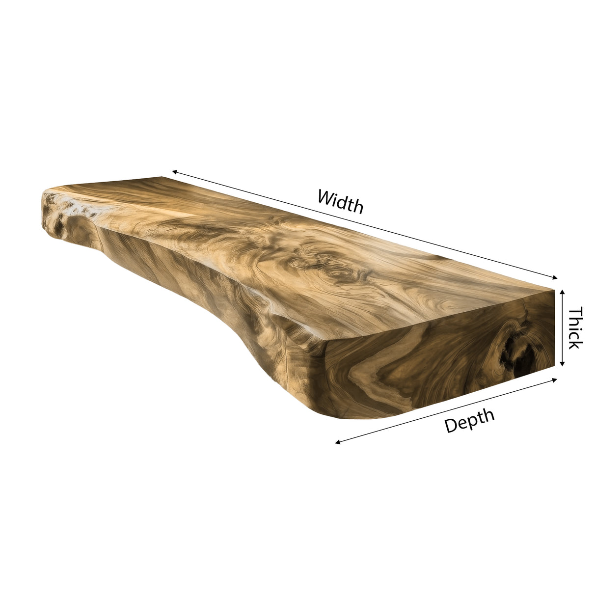 Solvane Live Edge Solid Wood Floating Bathroom Vanity - Timberustic Floating Bathroom Vanity