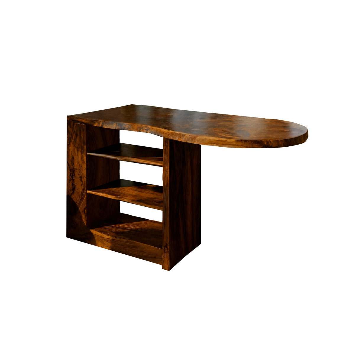Solvane Live Edge Solid Wood Bar Table with Storage Brown - Timberustic Bar Table with Storage