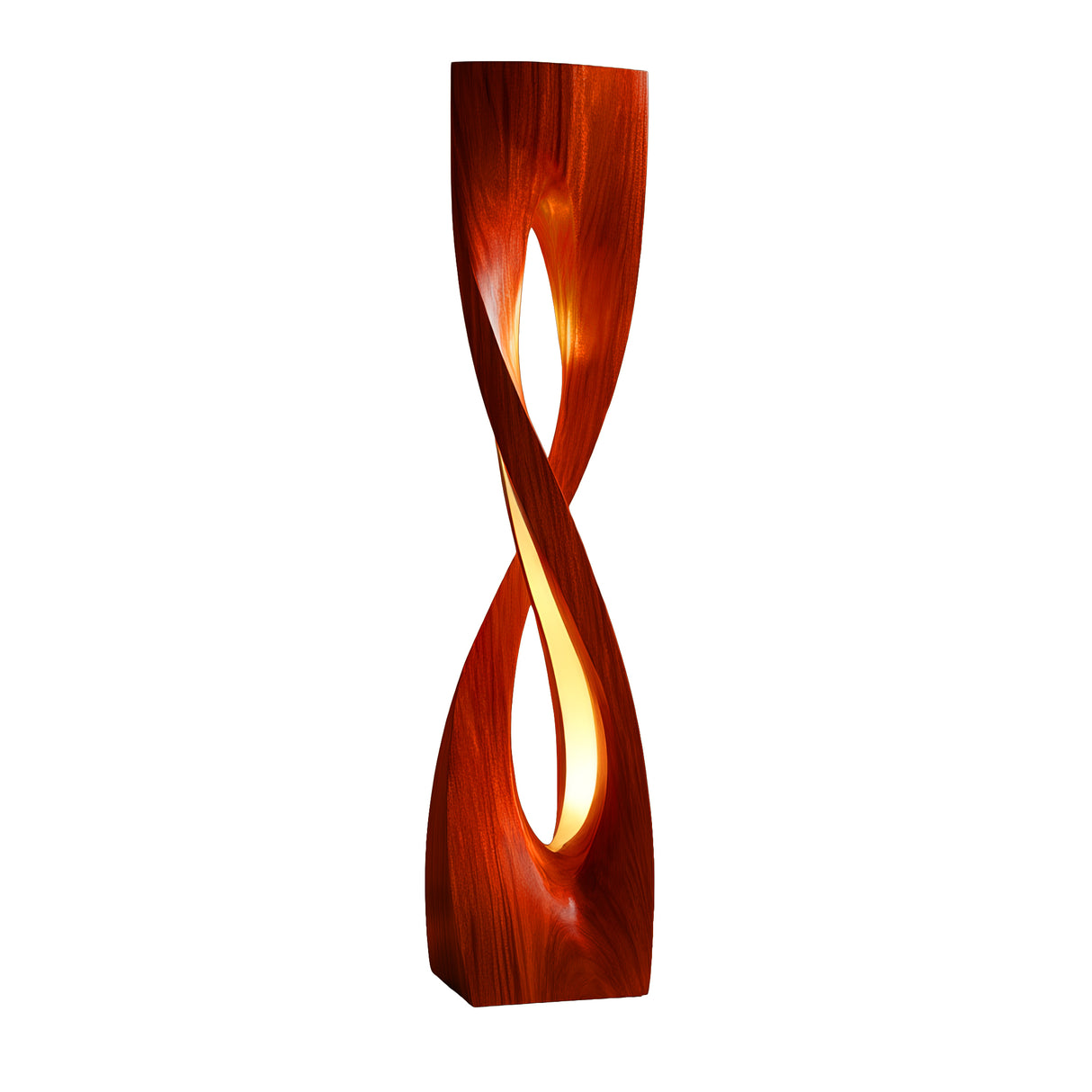 Solvane Sculpted Solid Wood Floor Lamp Mahogany - Timberustic Floor Lamp