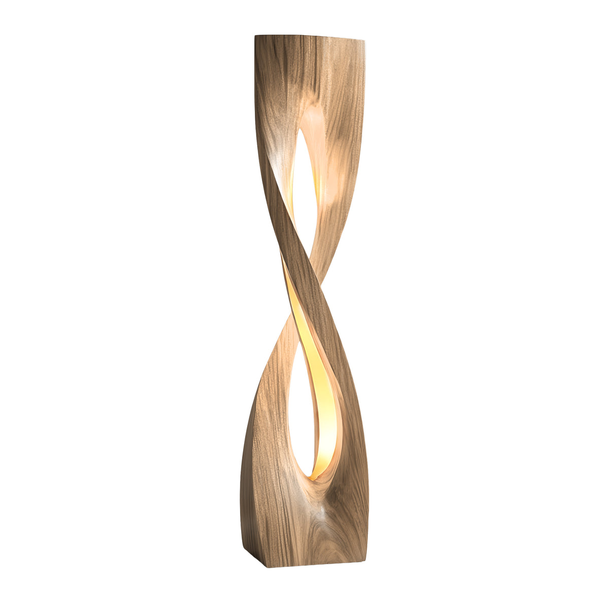 Solvane Sculpted Solid Wood Floor Lamp Natural Oak - Timberustic Floor Lamp