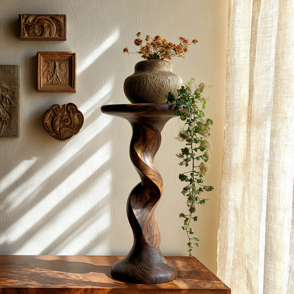 Norvyn Solid Wood Pedestal Stand - Timberustic Pedestal Stand