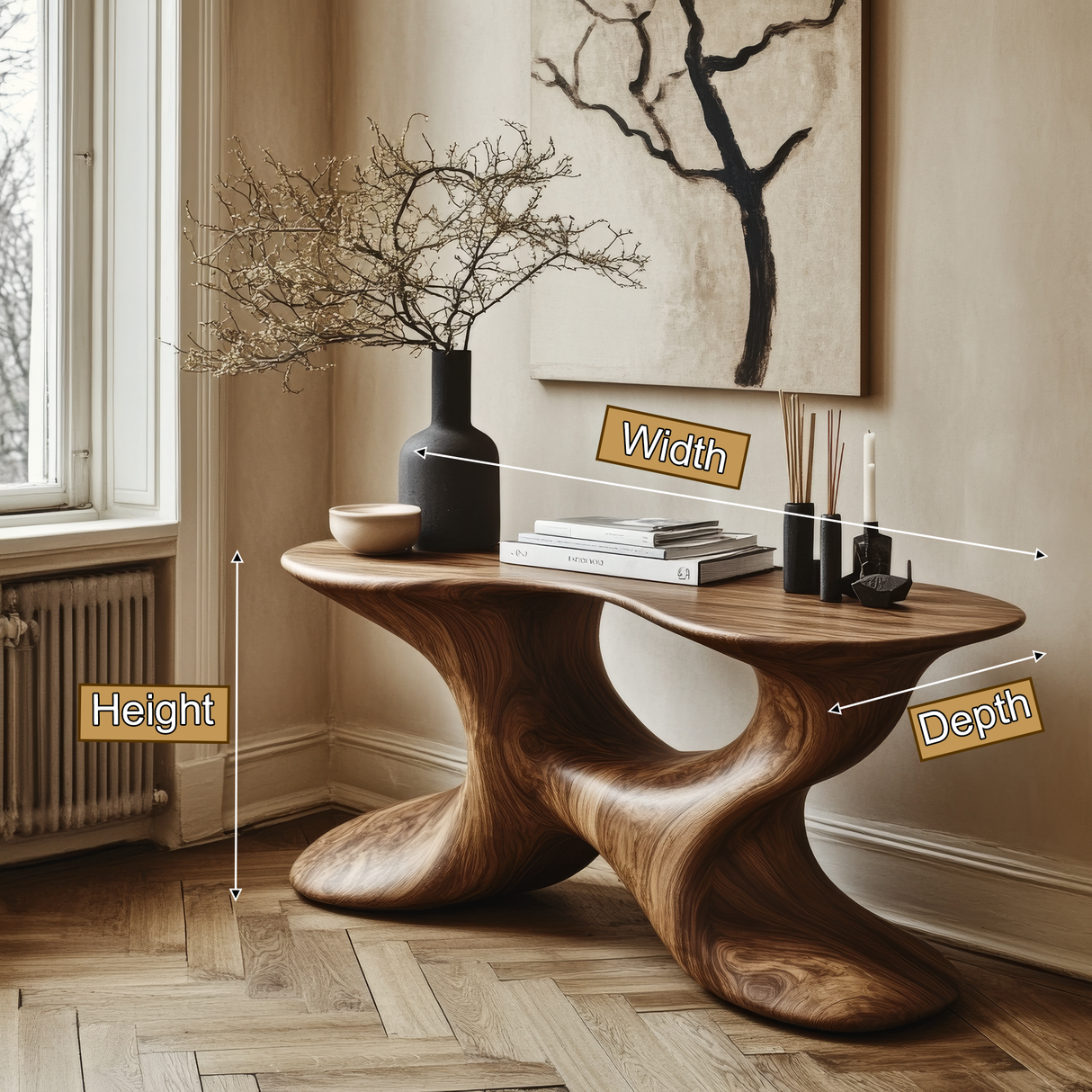 Solvareth Sculpted Solid Wood Console Table - Timberustic Console Table