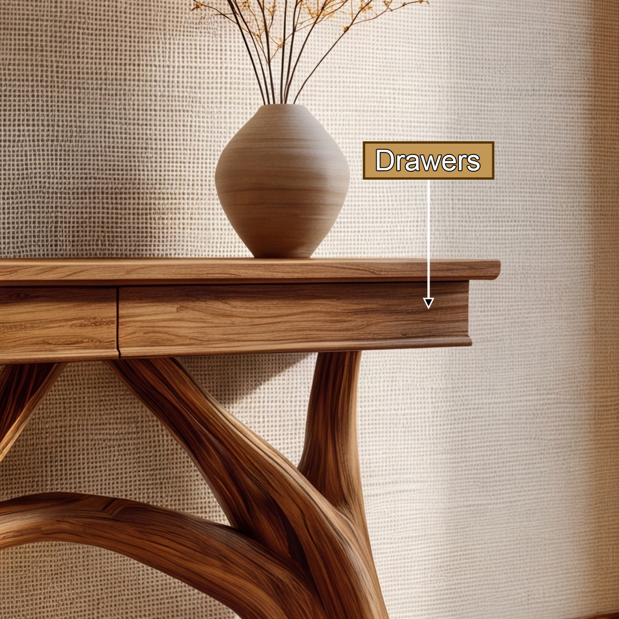 Solvarith Sculpted Solid Wood Console Table SPA923583