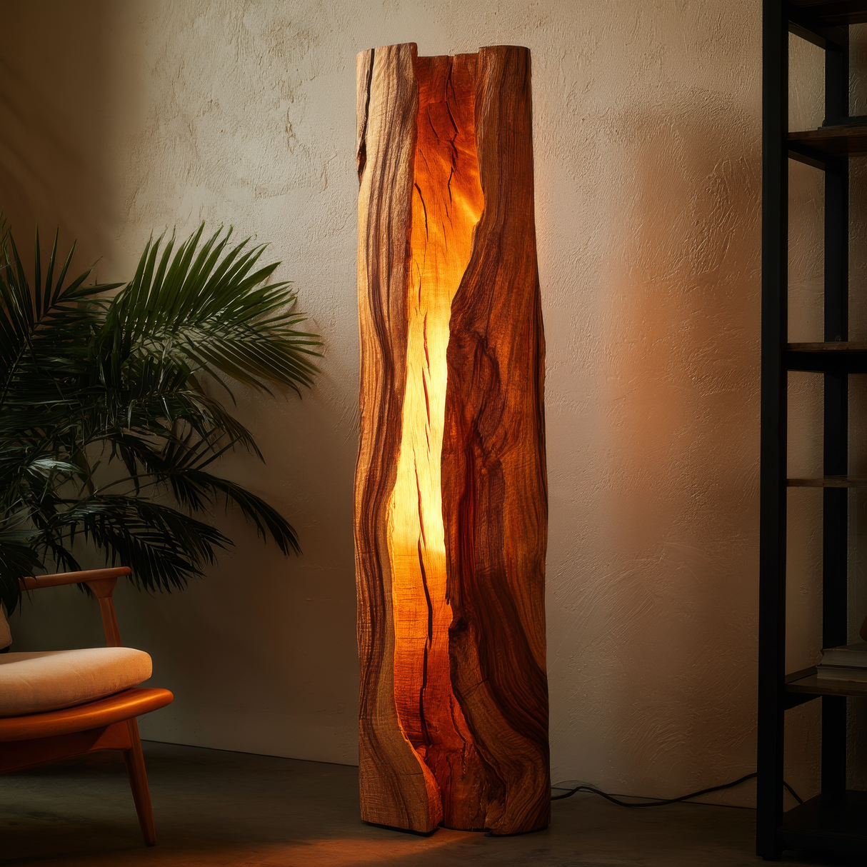 Solvaryn Sculpted Live Edge Integrated LED Wood Floor Lamp - Timberustic Floor Lamp