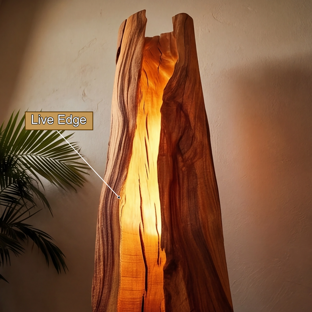 Solvaryn Sculpted Live Edge Integrated LED Wood Floor Lamp - Timberustic Floor Lamp