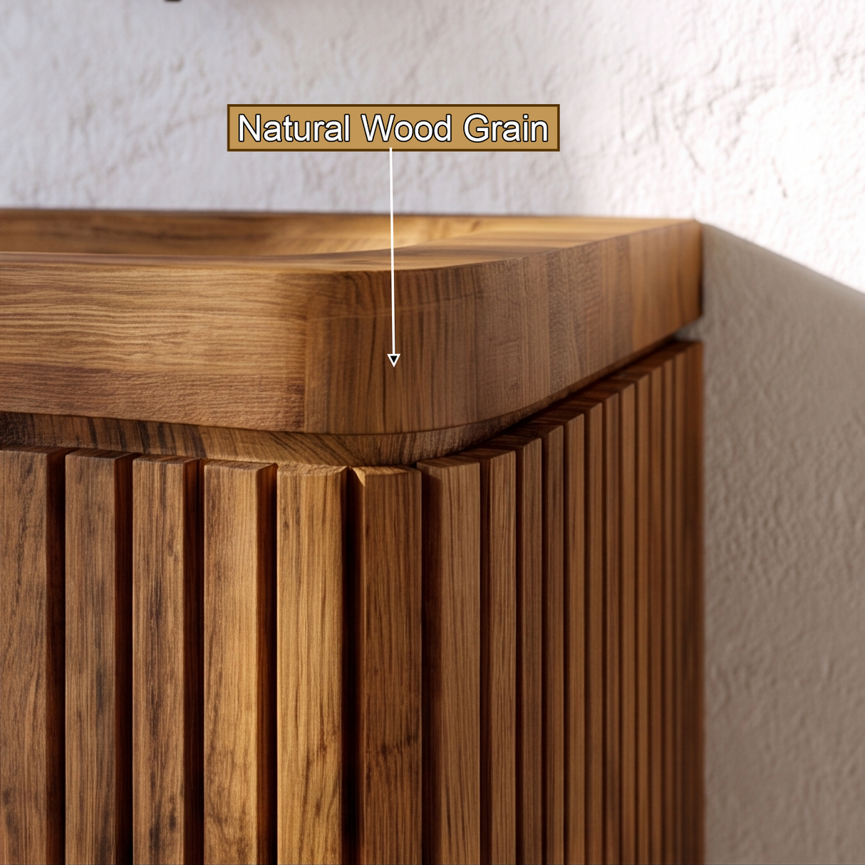 Solvayne Sculpted Solid Wood Floating Bathroom Vanity with Integrated Sinks and Drawers