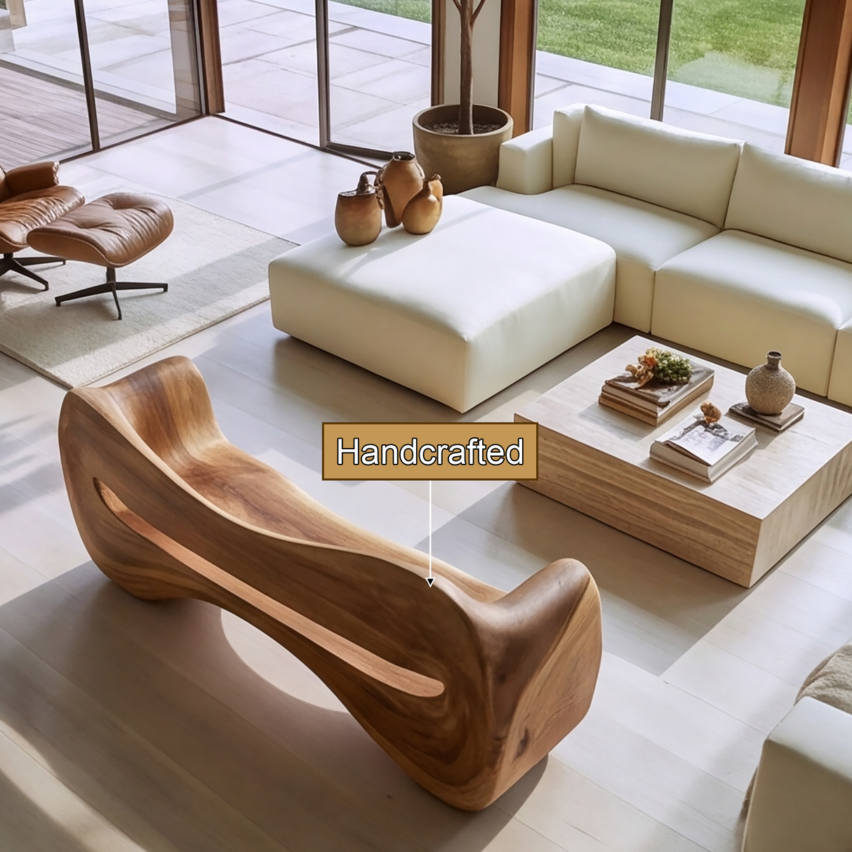 Solvayne Sculpted Solid Wood Sofa - Timberustic Sofa