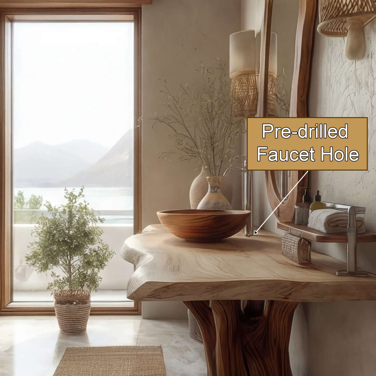 Solveth Treeform Solid Wood Freestanding Bathroom Vanity SPA318529 - Timberustic Freestanding Bathroom Vanity