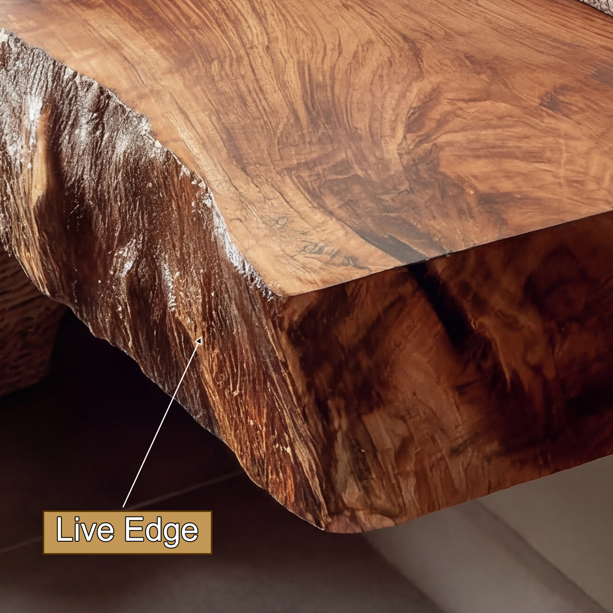 Solvian Live Edge Solid Wood Floating Bathroom Vanity SPA606606 - Timberustic Floating Bathroom Vanity