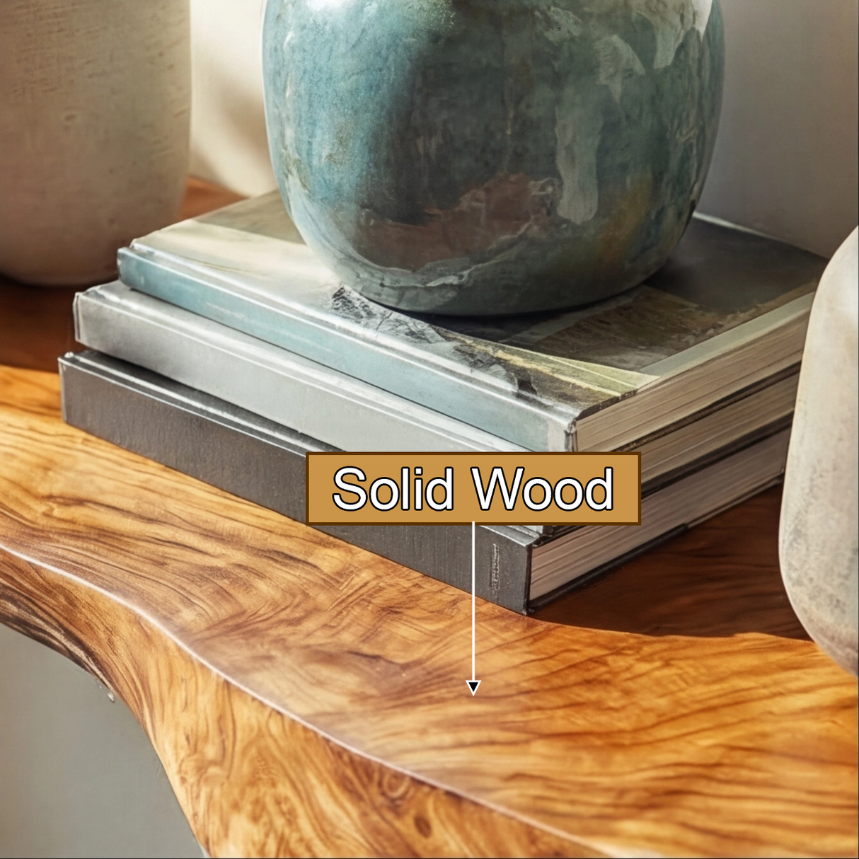 Solvra Live Edge Solid Wood Floating Shelf SPA235456 - Timberustic Floating Shelf