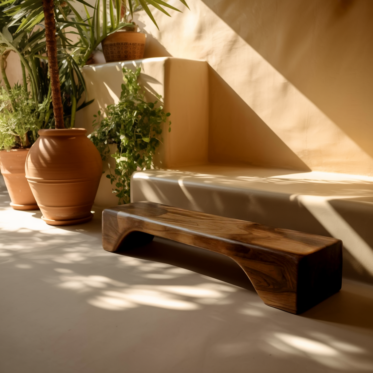 Sona Minimalist Organic Solid Wood Bench