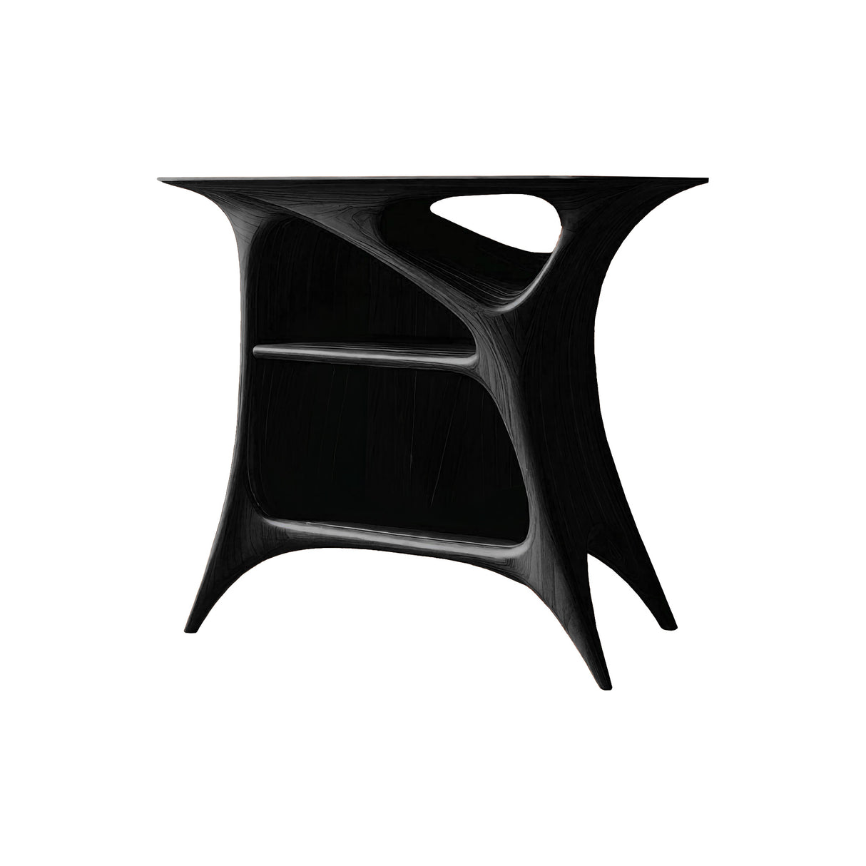 Sonara Sculpted Solid Wood Record Player Stand