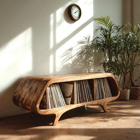 Sonora Solid Wood Record Player Stand With Storage