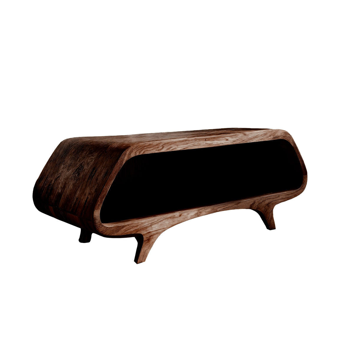 Sonora Solid Wood Record Player Stand With Storage Dark Walnut - Timberustic Record Player Stand With Storage