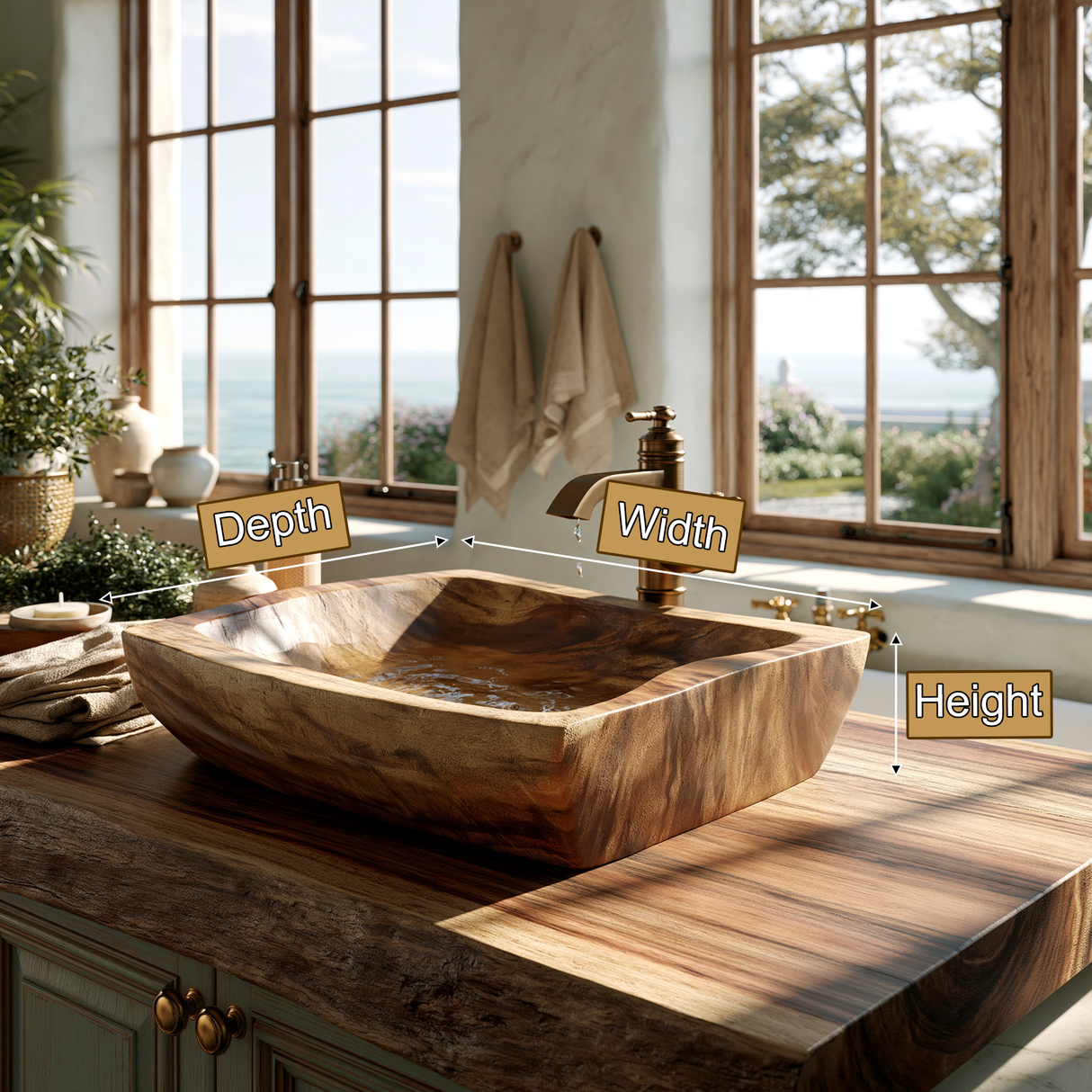 Stoneharbor Handcrafted Solid Wood Vessel Sink - Timberustic Vessel Sinks
