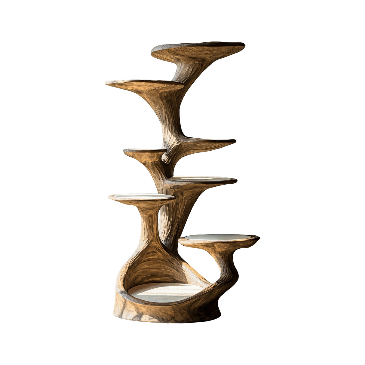 Strata Sculpted Solid Wood Tree-Inspired Cat Tree Shelf Natural Oak - Timberustic Tree-Inspired Cat Tree Shelf