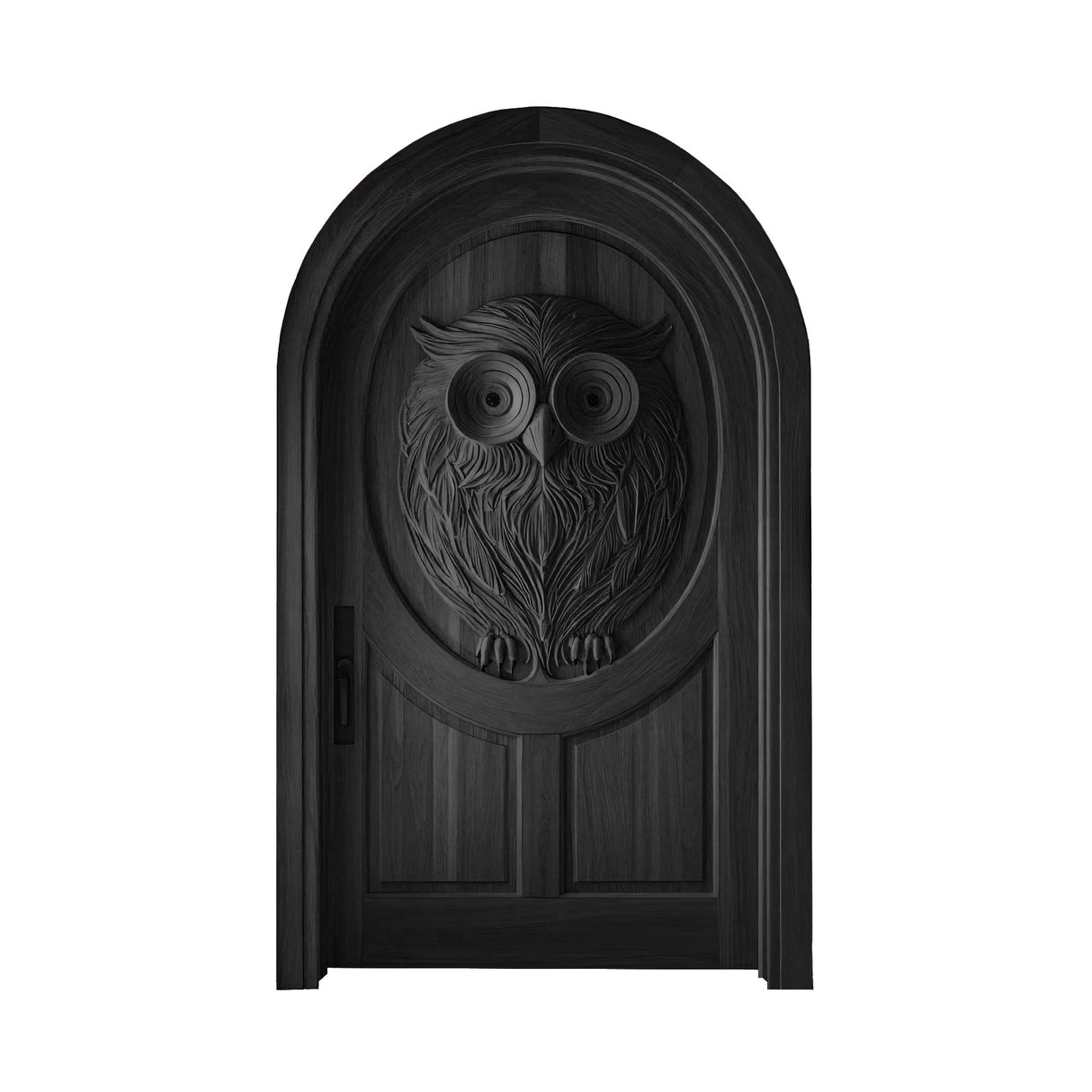 Stravon Handcrafted Solid Wood Arched Single Door Black - Timberustic Door