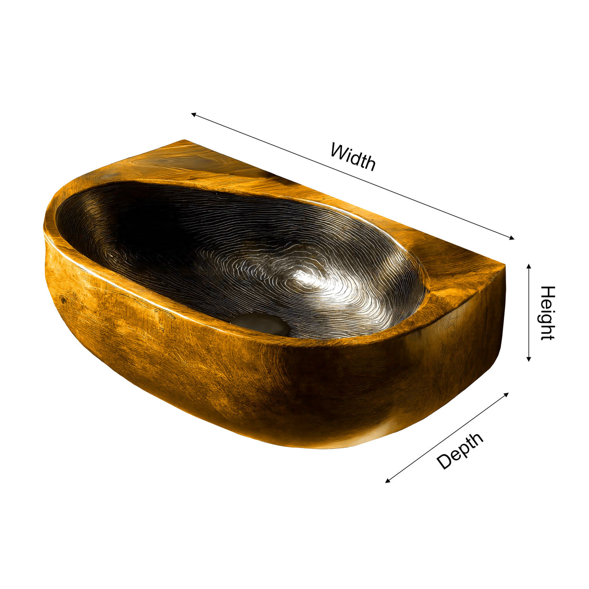 Swirlcrest Sculpted Solid Wood Vessel Sink - Timberustic Vessel Sinks