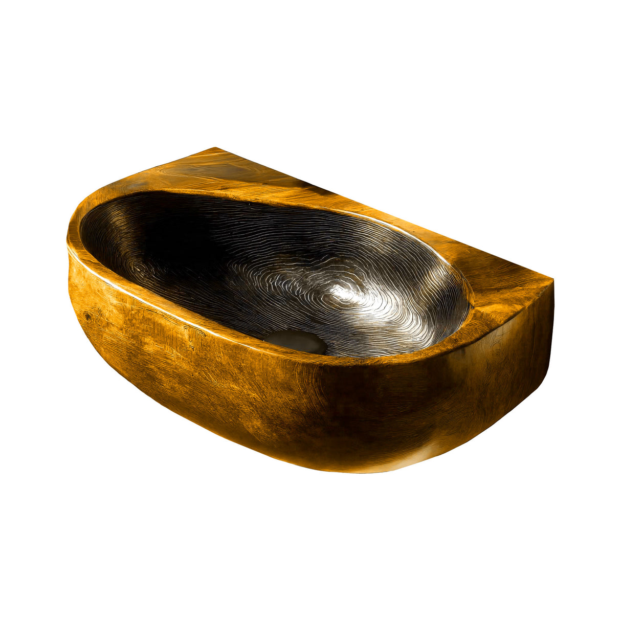 Swirlcrest Sculpted Solid Wood Vessel Sink Teak - Timberustic Vessel Sinks