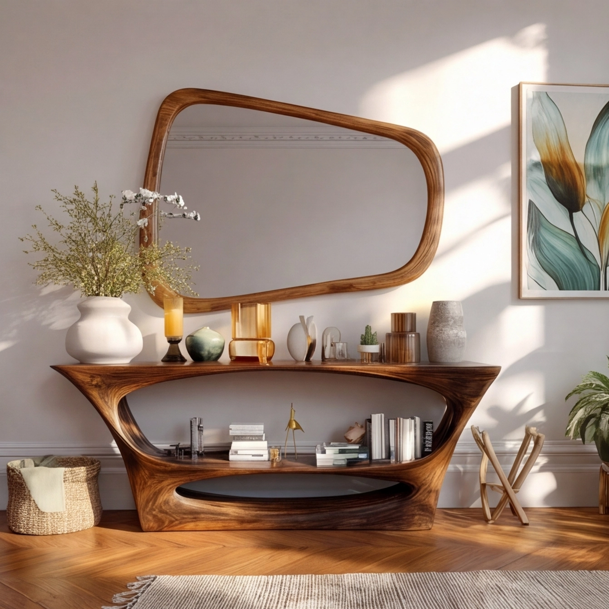 Sylmara Sculpted Solid Wood Console Table - Timberustic Console Table