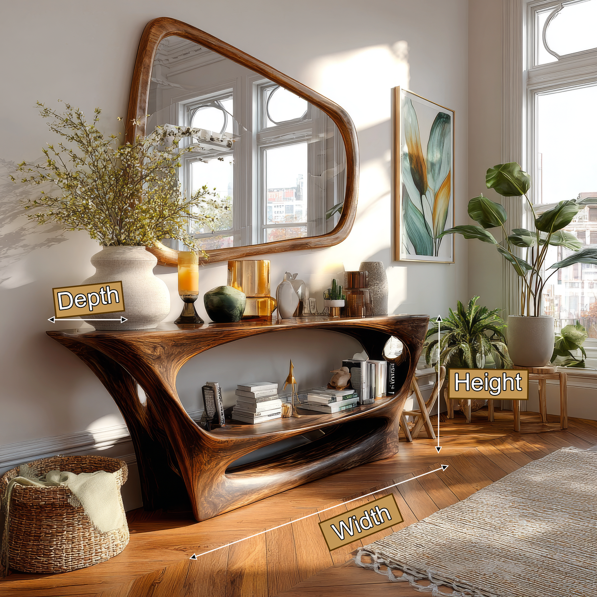 Sylmara Sculpted Solid Wood Console Table - Timberustic Console Table