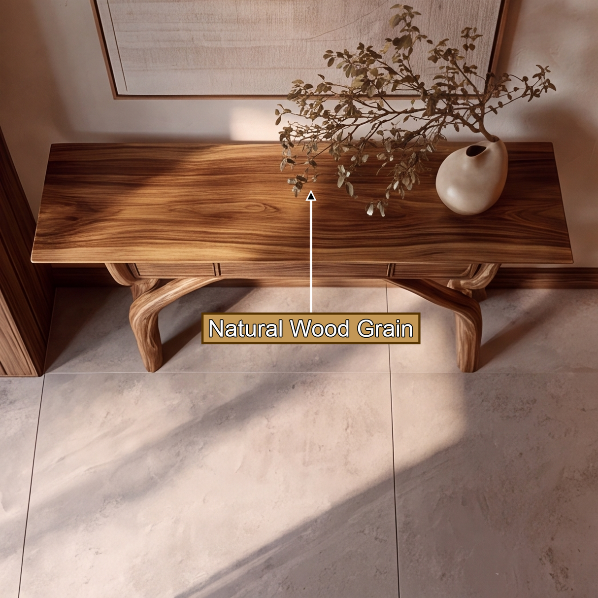 Syltheris Sculpted Solid Wood Console Table