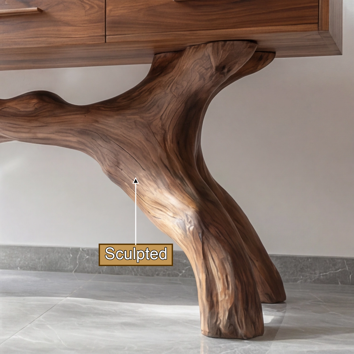 Sylthorin Solid Wood Sculpted Console Table - Timberustic Console Table