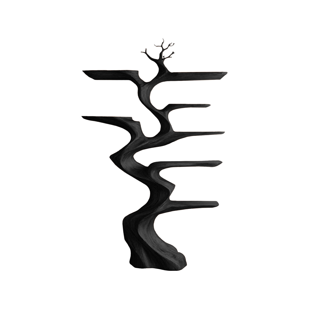Sylvae Sculpted Solid Wood Tree Bookshelf Black - Timberustic Tree Bookshelf
