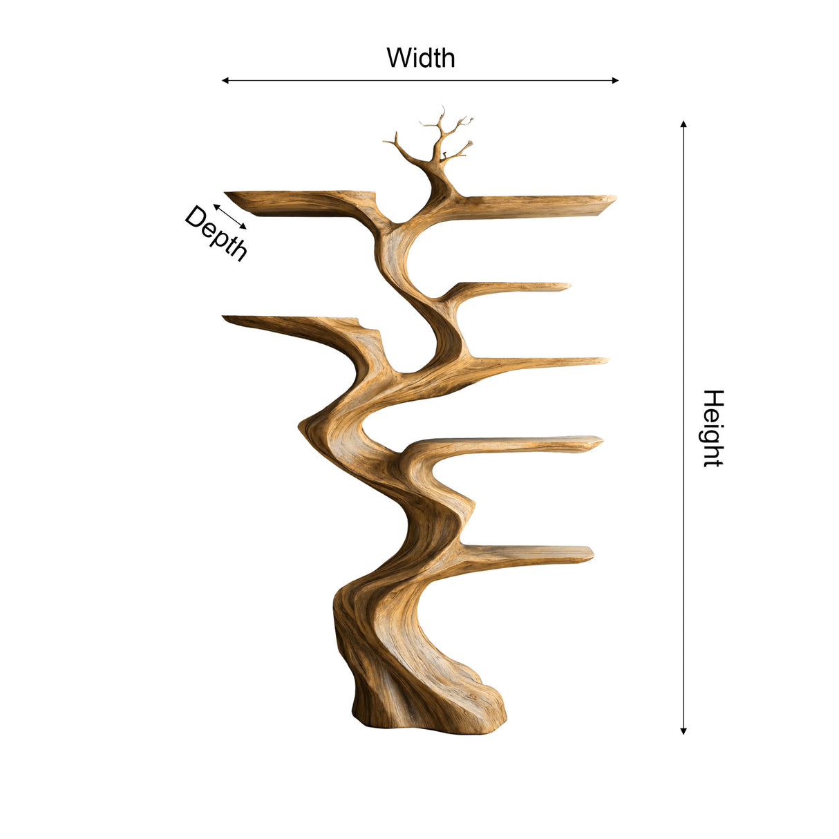 Sylvae Sculpted Solid Wood Tree Bookshelf - Timberustic Tree Bookshelf