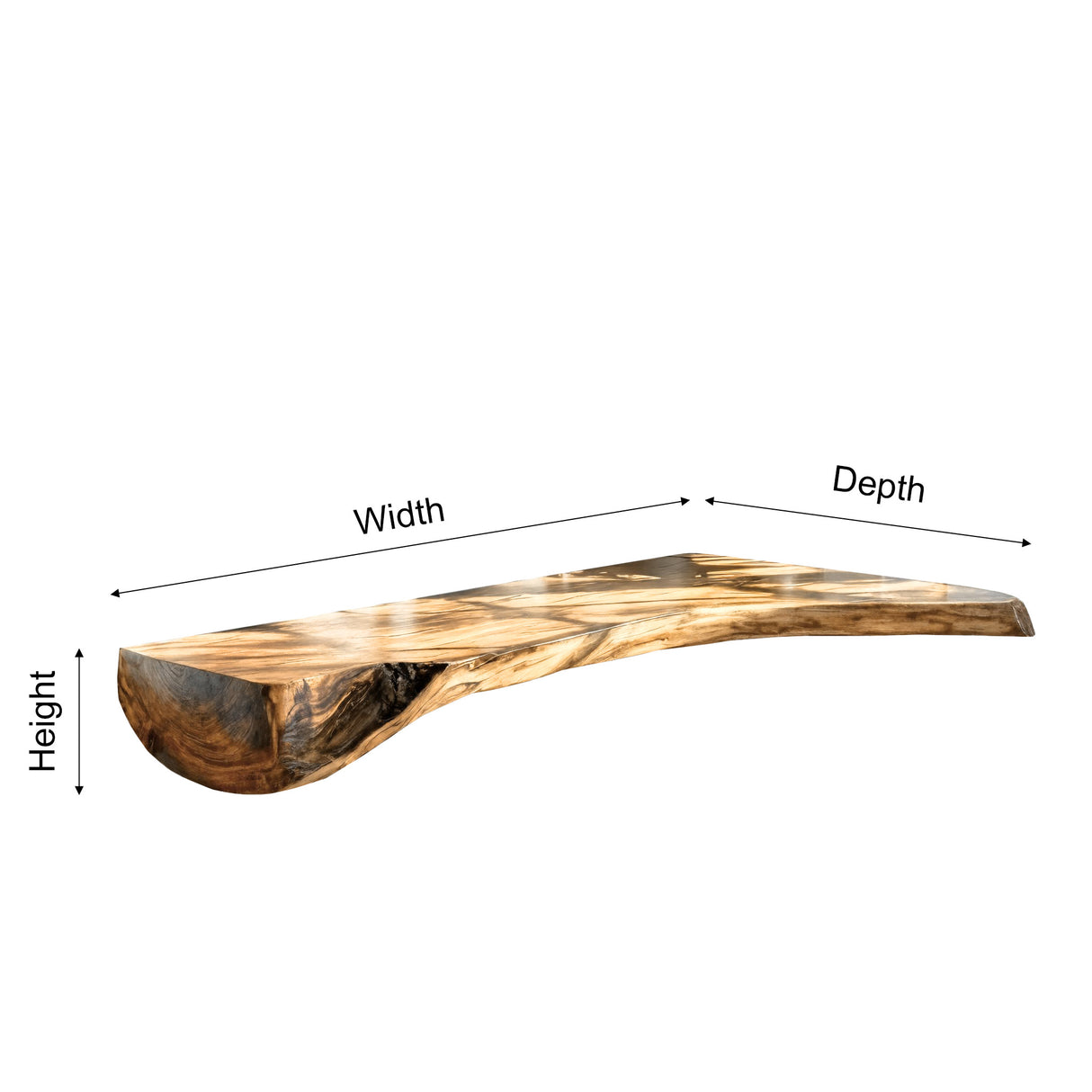 Sylvane Live Edge Solid Wood Floating Desk - Timberustic Floating Desk