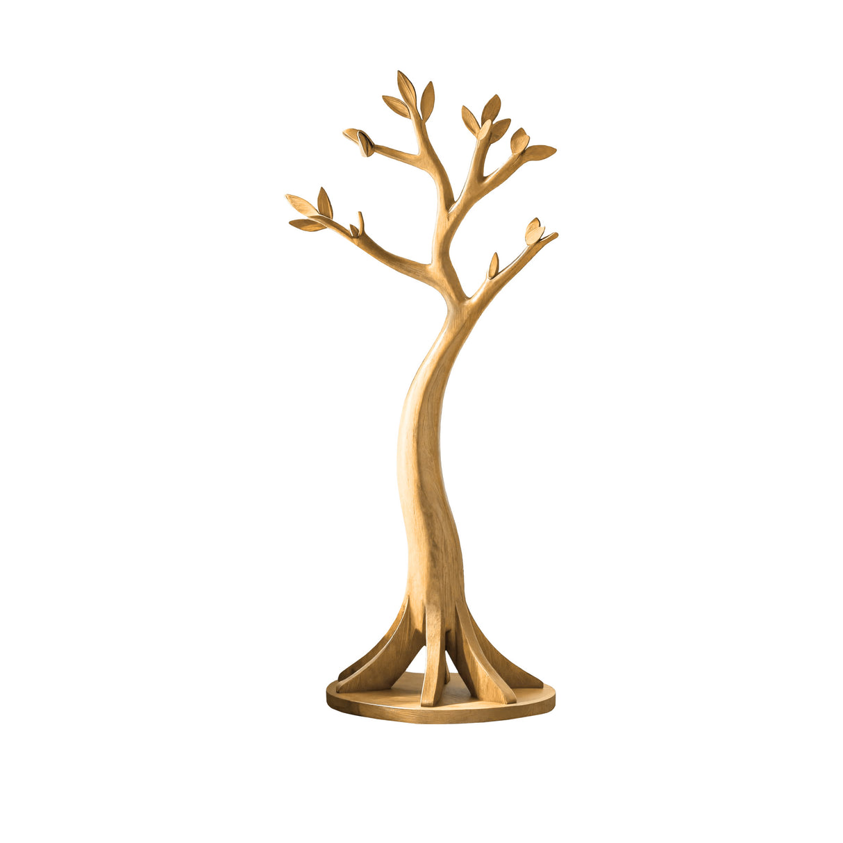 Sylvara Handcrafted Solid Wood Tree Coat Rack Natural Oak - Timberustic Tree Coat Rack