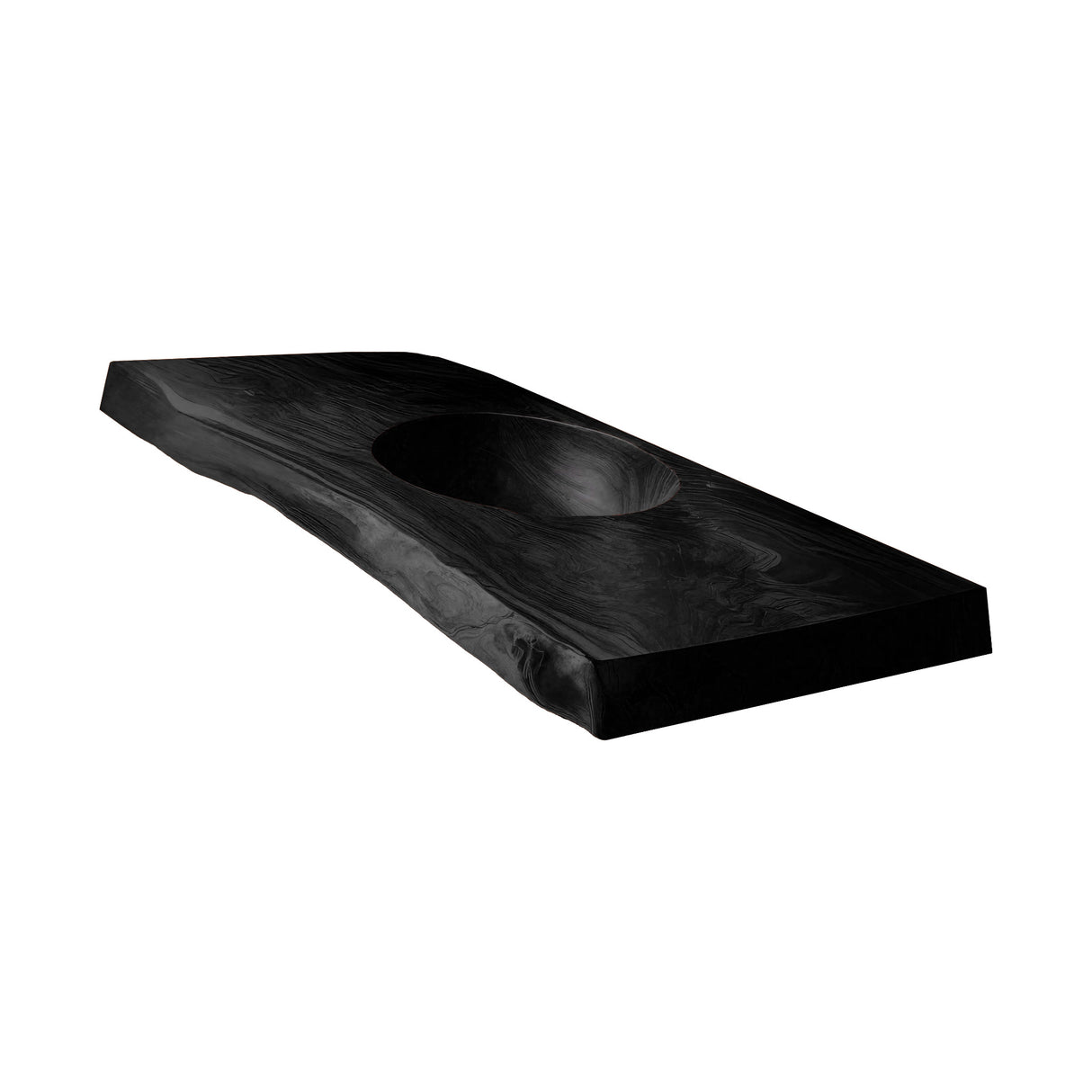 Sylvara Live Edge Solid Wood Floating Bathroom Vanity with Integrated Sink Black - Timberustic Floating Bathroom Vanity with Integrated Sink